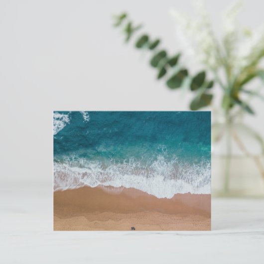 Blauw lichaamswater feestdagenkaart (Staand voorkant)