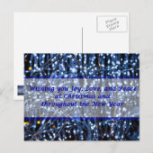 Blauw licht Abstract Briefkaart kerstmis (Voorkant / Achterkant)