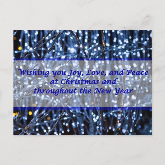Blauw licht Abstract Briefkaart kerstmis (Voorkant)