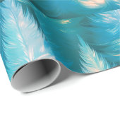 Blauw Licht Bomen Modern Kerstfeest Cadeaupapier (Rol Hoek)