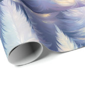 Blauw Licht Bomen Modern Kerstfeest Cadeaupapier (Rol Hoek)