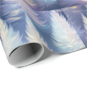 Blauw licht bomen moderne kerst cadeaupapier (Rol Hoek)