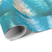 Blauw licht bomen moderne kerst cadeaupapier (Rol Hoek)