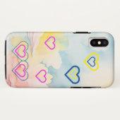 Blauw licht en harten iPhone / iPad hoesje (Achterkant (horizontaal))