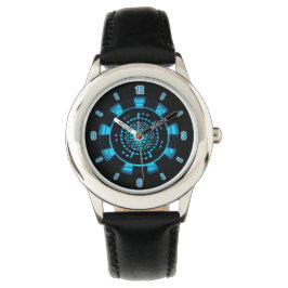 Blauw licht gloeiend boogreactorontwerp horloge