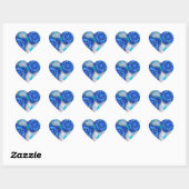 Blauw licht hart sticker (Vel)
