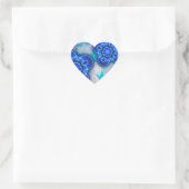 Blauw licht hart sticker (Tas)