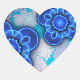 Blauw licht hart sticker