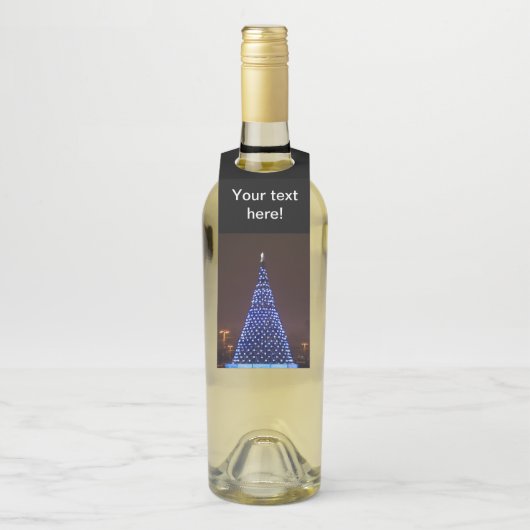 Blauw licht kerstboom flessenhanger (Op fles)