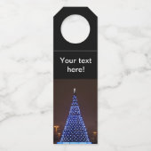 Blauw licht kerstboom flessenhanger (Voorkant)