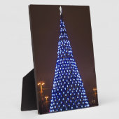 Blauw licht kerstboom fotoplaat (Zijkant)