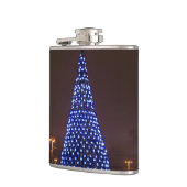 Blauw licht kerstboom heupfles (Links)