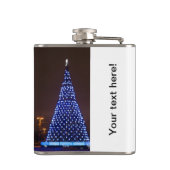 Blauw licht kerstboom heupfles (Achterkant)