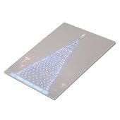 Blauw licht kerstboom notitieblok (Schuin)