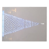 Blauw licht kerstboom notitieblok (Voorkant)