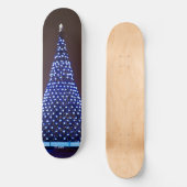 Blauw licht kerstboom persoonlijk skateboard (Voorkant)