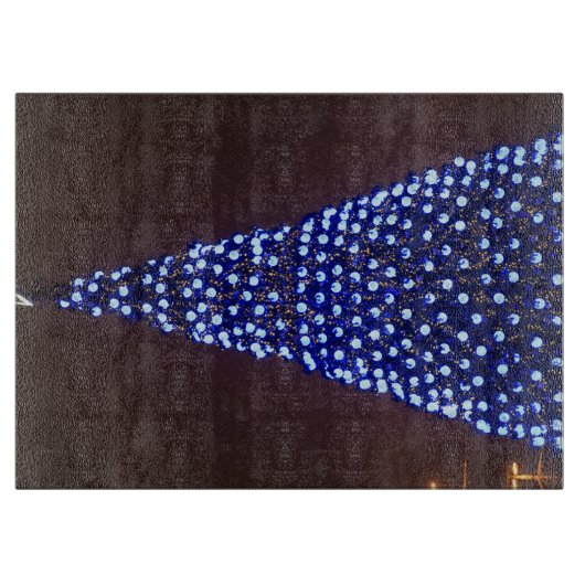 Blauw licht kerstboom snijplank (Voorkant)