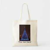 Blauw licht kerstboom tote bag (Voorkant)