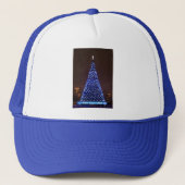 Blauw licht kerstboom trucker pet (Voorkant)