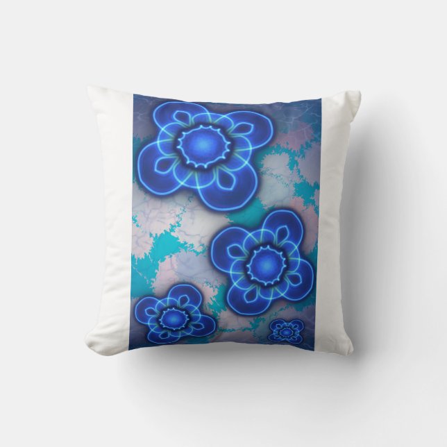 Blauw licht kussen (Voorkant)