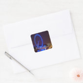 Blauw licht Londense oog in de nacht Vierkante Sticker (Envelop)