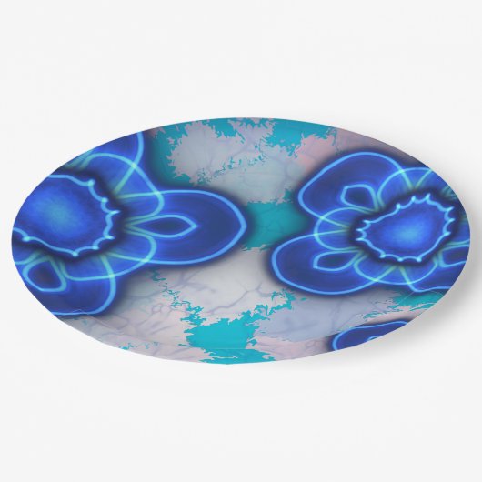 Blauw licht papieren bordje (Gekanteld)