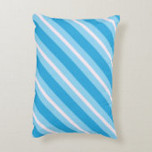 Blauw Licht roze diagonale strepen Accent Kussen (Achterkant (Verticaal))