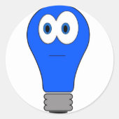 Blauw licht speciaal ronde sticker (Voorkant)