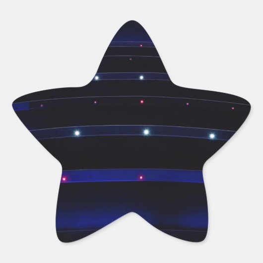 blauw licht strepen ster sticker (Voorkant)