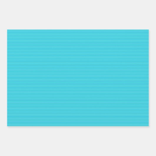 Blauw & Licht Turkoois Strepen Inpakpapier Vel (Voorkant 3)