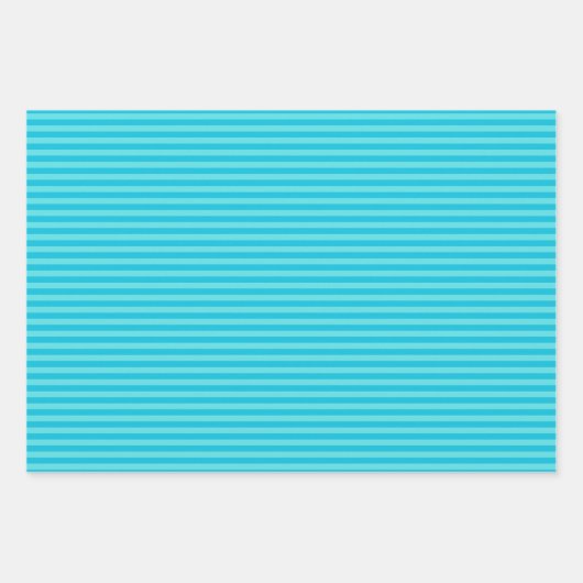 Blauw & Licht Turkoois Strepen Inpakpapier Vel (Voorkant)