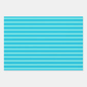 Blauw & licht turquoise strepen inpakpapier vel (Voorkant 2)
