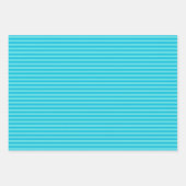 Blauw & licht turquoise strepen inpakpapier vel (Voorkant)