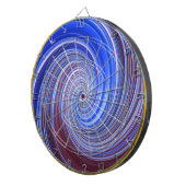 Blauw licht verf werveling dartbord (Voorkant Rechts)