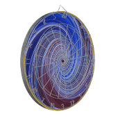 Blauw licht verf werveling dartbord (Voorkant Links)