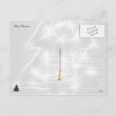 Blauw licht verlicht een kerstboom feestdagenkaart (Achterkant)