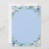 Blauw Licht Waterverf Hydrangea Bruidsdouche Kaart (Achterkant)
