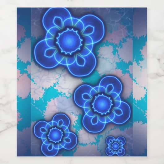 Blauw licht wijn etiket (Enkel label)