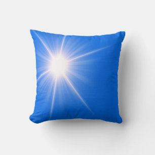 Blauw licht zon abstract art. kussen