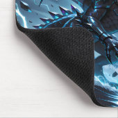 Blauw Licht Zwart Draak Storm Fantasie Gaming Muismat (Hoek)