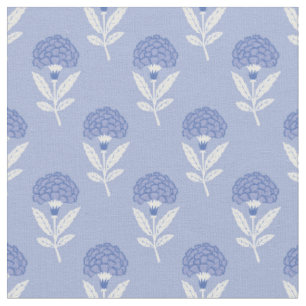 Blauw-lichtblauw bohemien-bloem-ontwerp stof