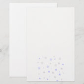 Blauw, lichtblauw en grijs sterpatroon briefpapier (Voorkant / Achterkant)