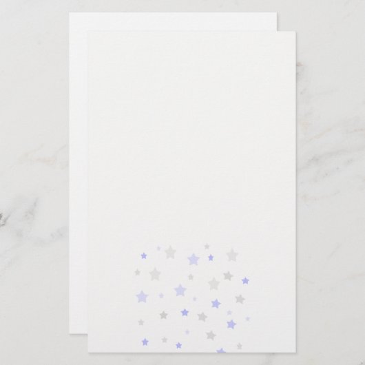 Blauw, lichtblauw en grijs sterpatroon briefpapier (Voorkant / Achterkant)