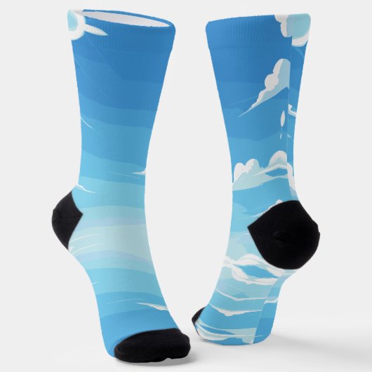 Blauw & lichtblauw sokken (Gebogen)