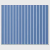 Blauw & Lichtblauwe Strepen Cadeaupapier (Vlak)