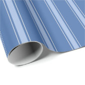 Blauw & Lichtblauwe Strepen Cadeaupapier (Rol Hoek)