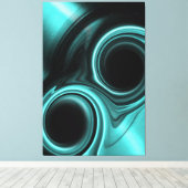 Blauw lichtbundelend Blackgaten gestoord Canvas (Insitu (Houten vloer))