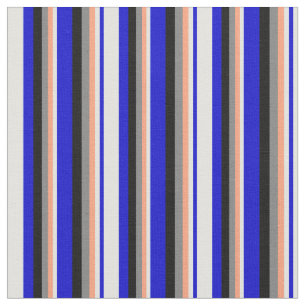 Blauw, lichte cyaan, lichte zalm, grijs en zwart stof