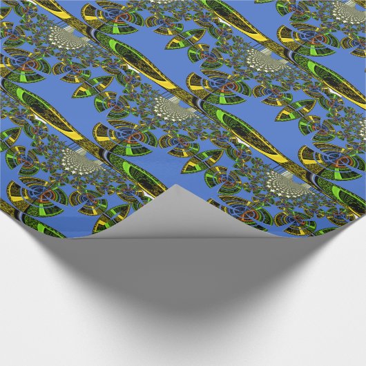 Blauw liefdadig ontwerp cadeaupapier (Hoek)