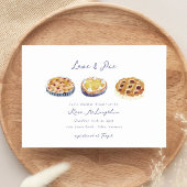 Blauw Liefde en Taart Handgeschilderde Bruidsdouch Kaart